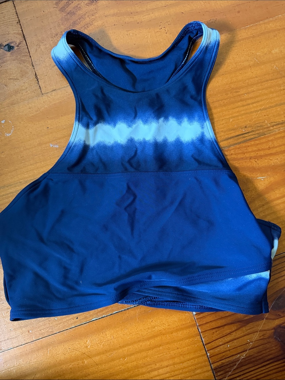 Navy Blue Tie-Dye Racerback Swim Suit